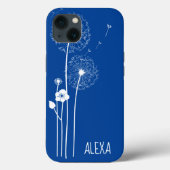 White Dandelion Bouquet op Blue Case-Mate iPhone Case (Achterkant)