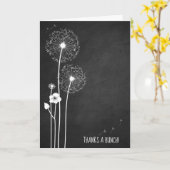 White dandelion bouquet op het bord bedankt kaart (Gele Bloem)