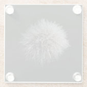 White Dandelion Glass Onderzetter Glazen Onderzetter (Achterkant)