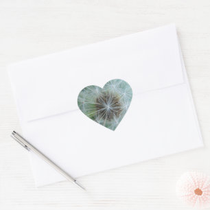White Dandelion Hart Sticker