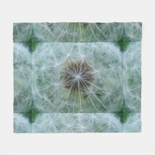 White Dandelion Pattern Fleece Deken (Voorkant (Horizontaal))