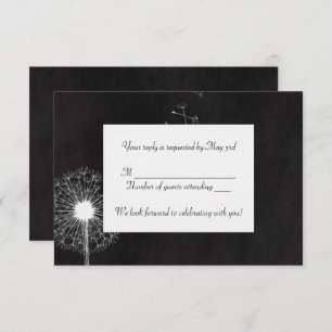 White Dandelion RSVP Kaart