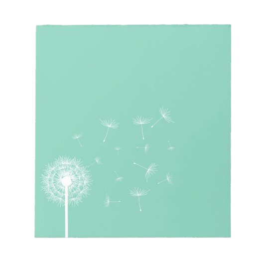 White Dandelion Silhouette Notitieblok (Voorkant)