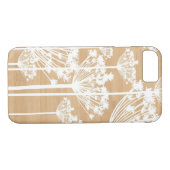 White Dandelions on Faux Wood iPhone 7 Hoesje (Achterkant (Horizontaal))