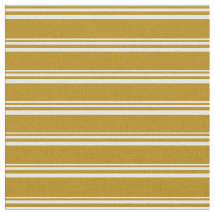 White & Dark Goldenrod Pattern Stof