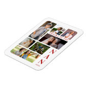 White & Dark Red Classic 7 Multi Photos Collage Magneet (Linkerzijde)