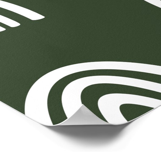 White/Dark Sage Boho Rainbows Nursery Decor Poster (Hoek)