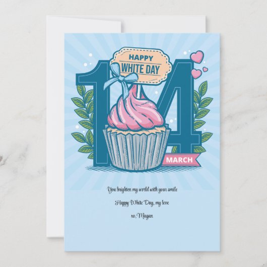 White Day-Wenskaart Feestdagenkaart (Voorkant)