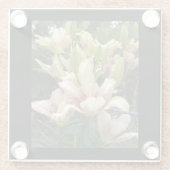 White Daylilies Glazen Onderzetter (Achterkant)