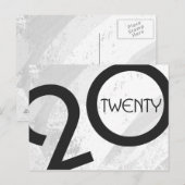 White Decade Birthdday Briefkaart (Voorkant / Achterkant)