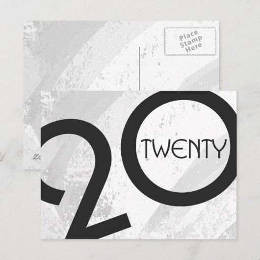 White Decade Birthdday Briefkaart (Voorkant / Achterkant)