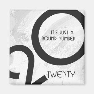 White Decade Birthdday Magneet