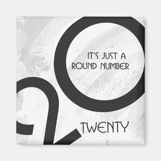 White Decade Birthdday Magneet (Voorkant)