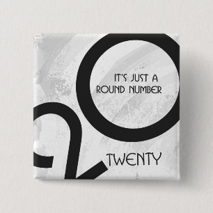 White Decade Birthdday Vierkante Button 5,1 Cm