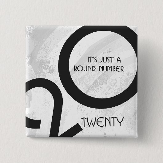 White Decade Birthdday Vierkante Button 5,1 Cm (Voorkant)