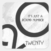 White Decade Birthdday Vierkante Sticker (Voorkant)