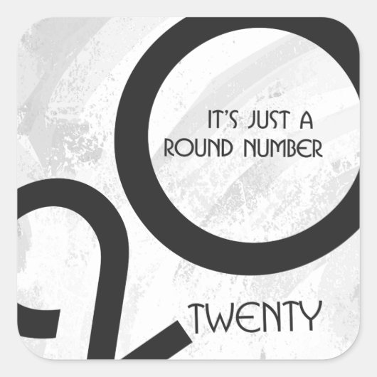 White Decade Birthdday Vierkante Sticker (Voorkant)