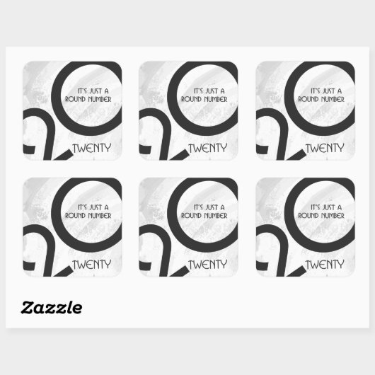 White Decade Birthdday Vierkante Sticker (Vel)