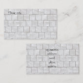 White Decorative Marble Tegel Background Visitekaartje (Voorkant / Achterkant)