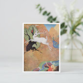 White Deer and Girl van Dorothy Lathrop Briefkaart (Staand voorkant)