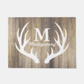 White Deer Antlers Light Barn Wood Planogram Deurmat (Voorkant)
