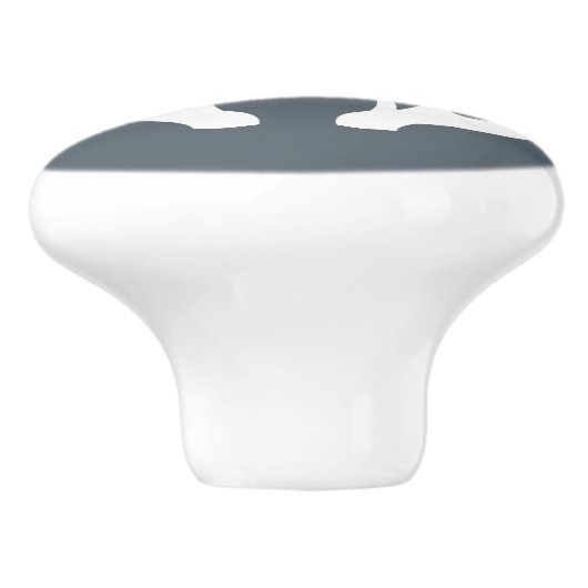 White Deer Antlers Rustic Keramische Knop (Zijkant)