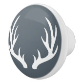 White Deer Antlers Rustic Keramische Knop (Rechts)