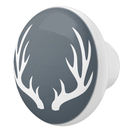 White Deer Antlers Rustic Keramische Knop (Rechts)