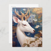 White Deer Beautfiul Fantasy Art Briefkaart (Voorkant / Achterkant)