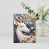 White Deer Beautfiul Fantasy Art Briefkaart (Staand voorkant)