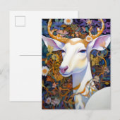 White Deer Beautfiul Fantasy Art Briefkaart (Voorkant / Achterkant)