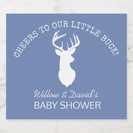 White Deer Buck Silhouette Beer Bottle Label Boy Bier Etiket (Enkel label)