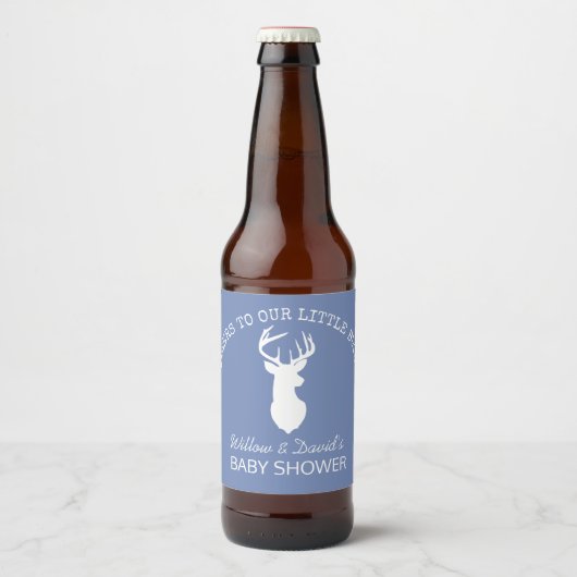 White Deer Buck Silhouette Beer Bottle Label Boy Bier Etiket (Voorkant)