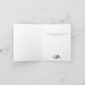 White Deer en Pine Trees Kerstmis Feestdagen Kaart (Binnen)