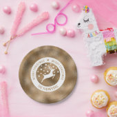 White Deer - Faux Golden Folie look (geen echte Fo Papieren Bordje (Feest)