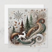 White deer Flat Holiday Card Feestdagenkaart (Voorkant / Achterkant)