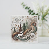 White deer Flat Holiday Card Feestdagenkaart (Staand voorkant)