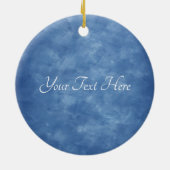  White Deer Head Antlers Rozen op blauw Keramisch Ornament (Achterkant)