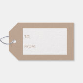 White Deer Head Silhouette over beige en aangepast Cadeaulabel (Achterkant Horizontaal)