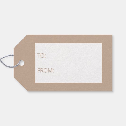 White Deer Head Silhouette over beige en aangepast Cadeaulabel (Achterkant Horizontaal)