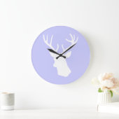 White Deer Head Silhouette - Paars Grote Klok (Huis)