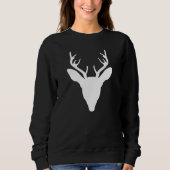White Deer Head Silhouette Wild Animal Trui (Voorkant)