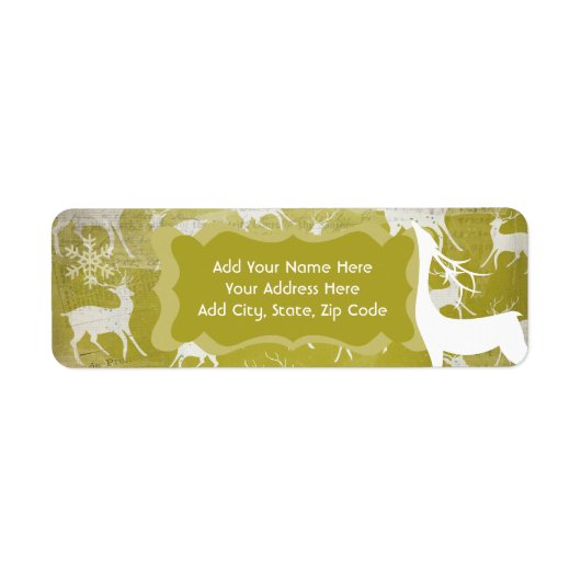 White Deer Holiday Return Address Labels (Voorkant)