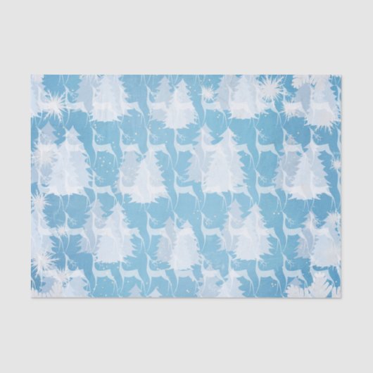 White Deer in Winter Forest Tissue Paper Tissuepapier (Voorkant)