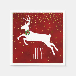 White Deer-kerstpapier Napkins Servetten