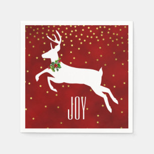 White Deer-kerstpapier Napkins Servetten