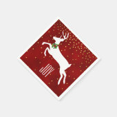 White Deer-kerstpapier Napkins Servetten (Hoek)