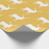 White Deer on Gold Wrapping Paper Cadeaupapier (Hoek)