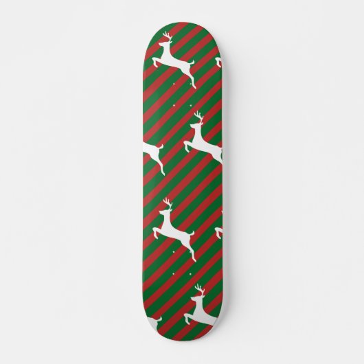 White deer Pattern (groen en rood) Persoonlijk Skateboard (Voorkant)