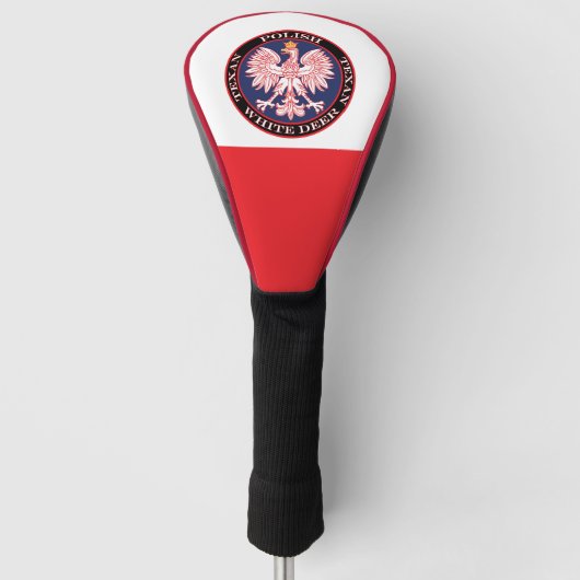 White Deer Round Poolse Texan Golfheadcover (Voorkant)